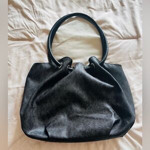 Michael Kors Signature Logo Pebbled Leather Ring Hobo Purse